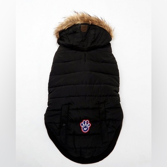 ✨ HOST PICK ✨Canada Pooch Parka Black Hooded Winter Coat Size 14lbs+ Dog - Picture 2 of 7